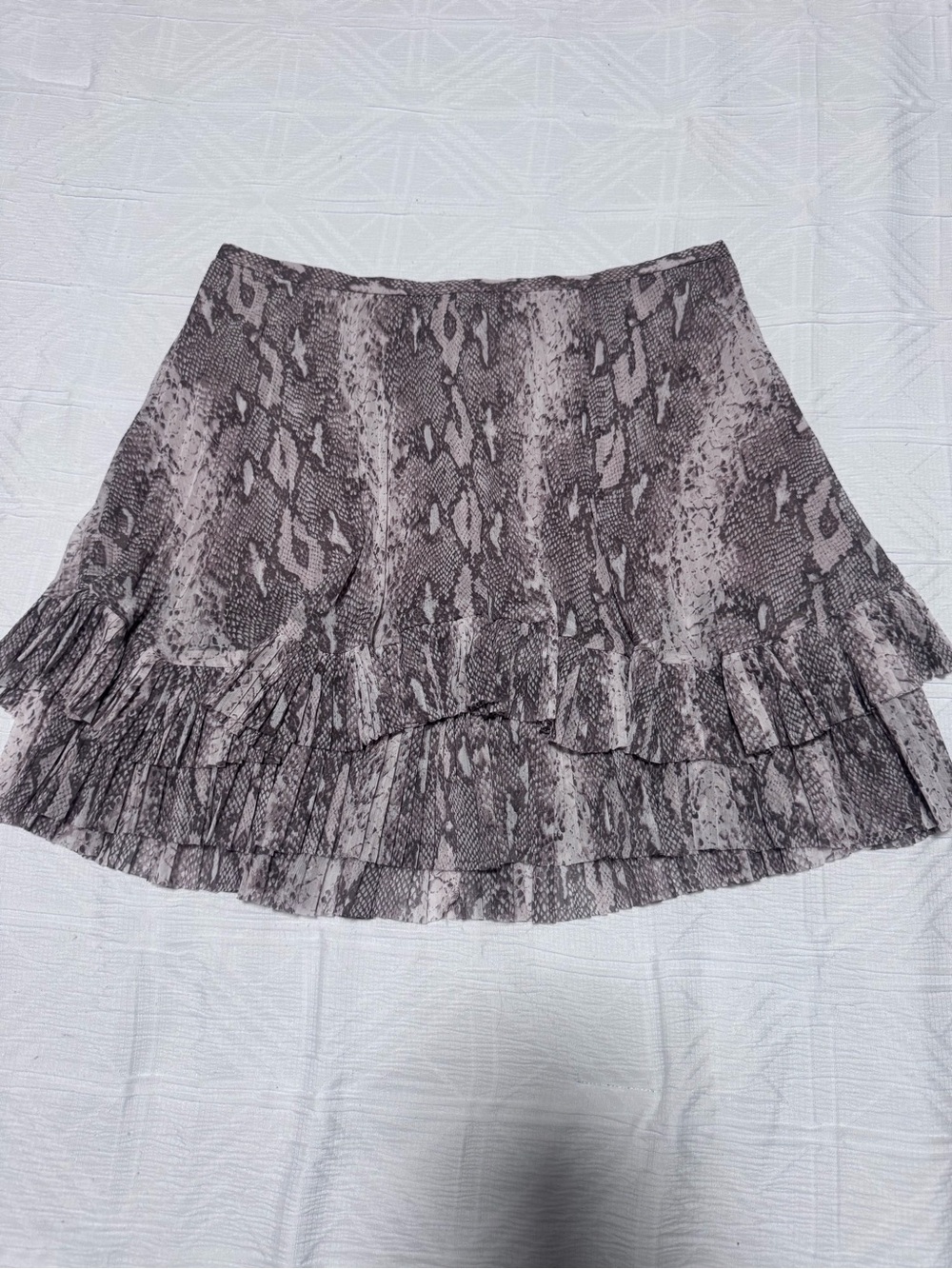 Banana Republic, women’s Ruffled Animal Print Mini Skirt - Taupe